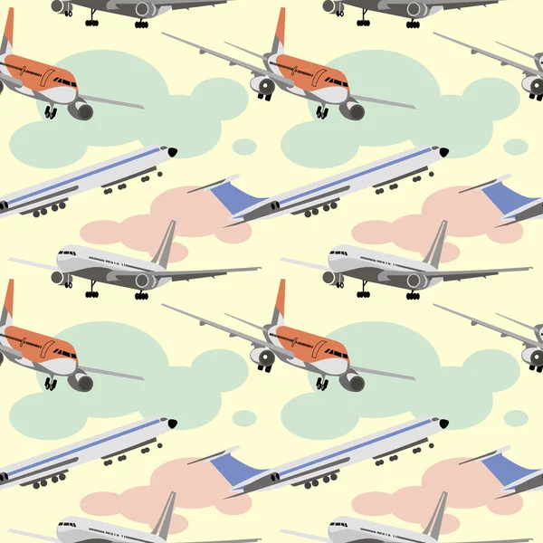 Vliegtuigen patroon — Stockvector