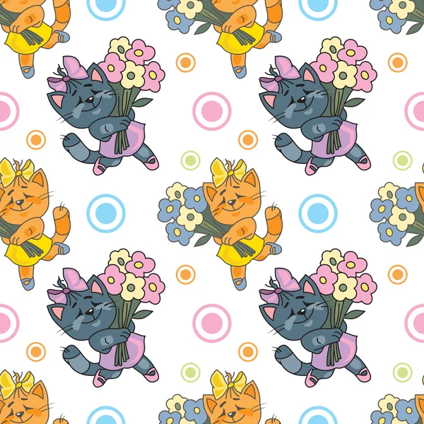 Kitten pattern — Stock Vector