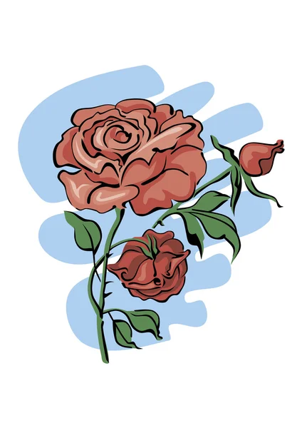 Rosas rojas — Vector de stock