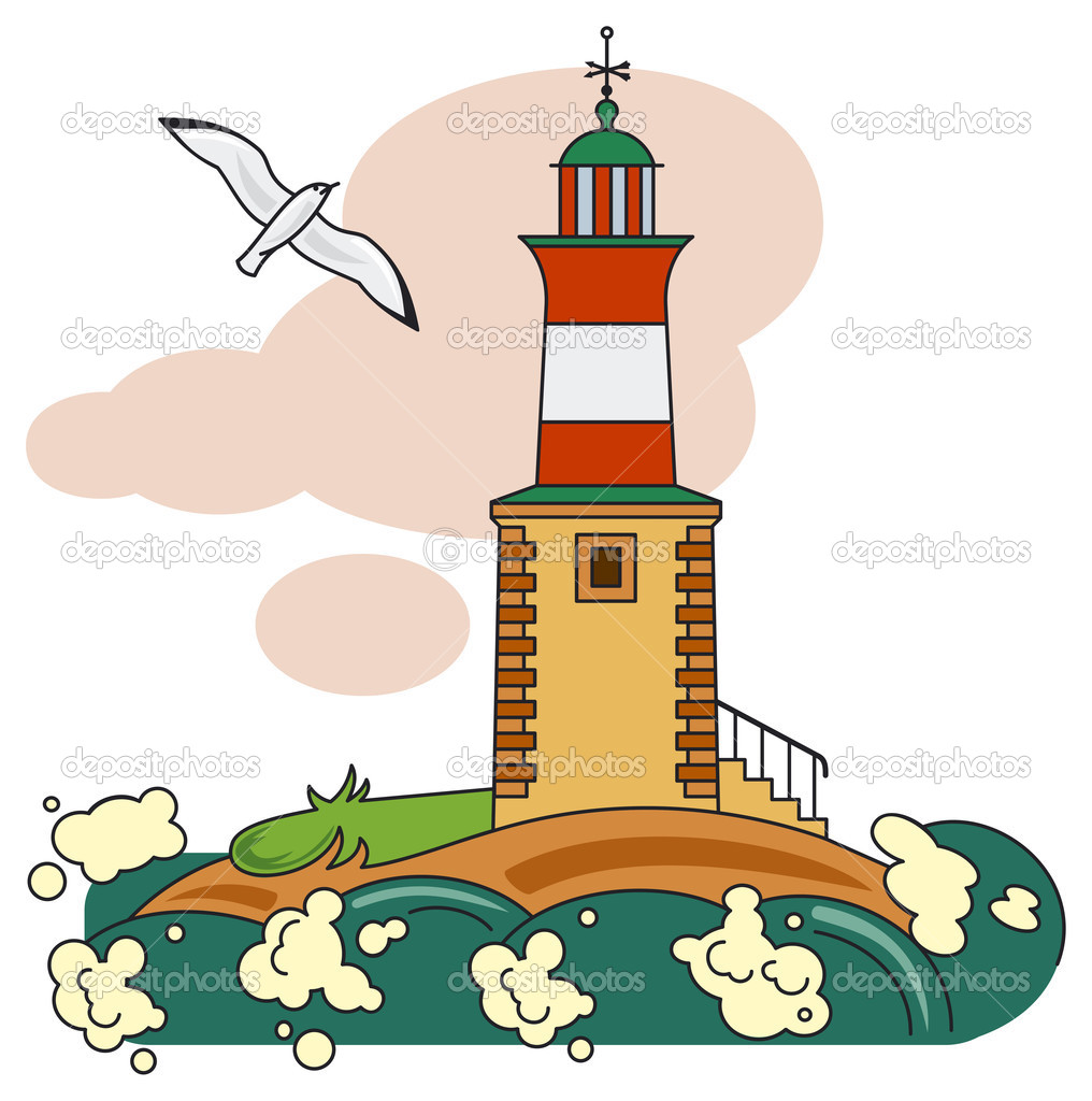 Lighthouse with seagull