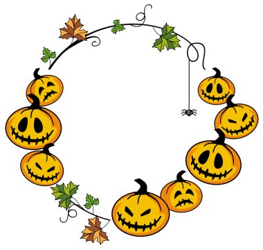 Halloween pumpkins çerçeveli