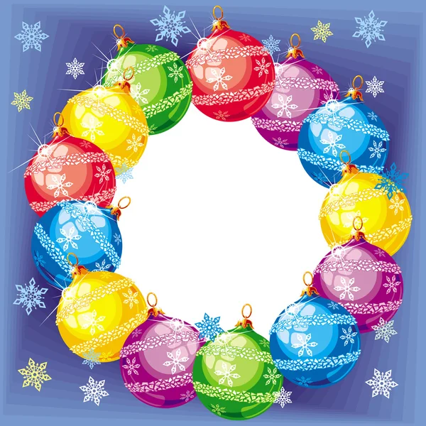 Frame with New year balls — Stock Vector