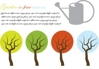 Arka plan ağaç dört mevsim