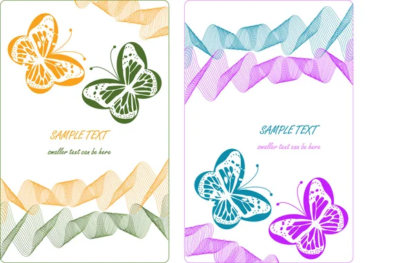 Patrón vectorial con siluetas de mariposa y ondas — Archivo Imágenes Vectoriales