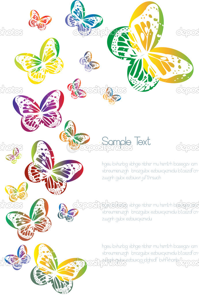 vector background with butterflies silhouettes