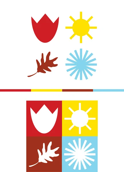 Ensemble de symboles de saison vectorielle — Image vectorielle