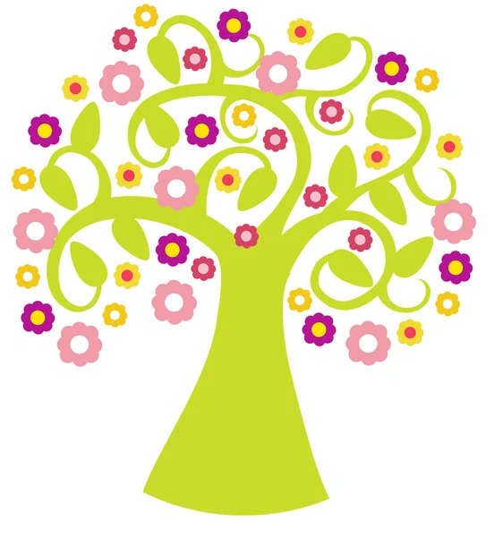 Весеннее весеннее дерево — стоковый вектор