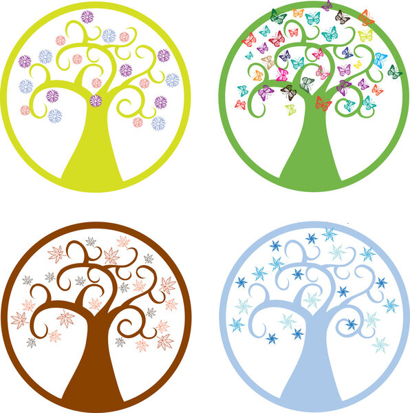 set of vector season symbols