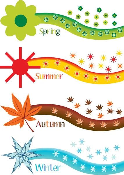 Ensemble de symboles de saison vectorielle — Image vectorielle