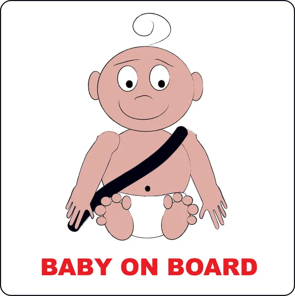 Baby in car — Stock Vector