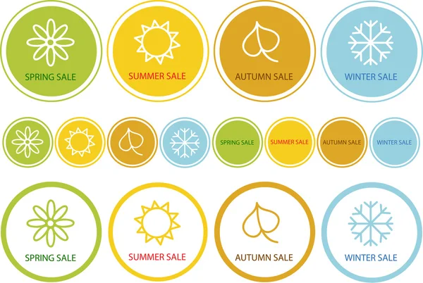 Four seasons symbols — Stock Vector