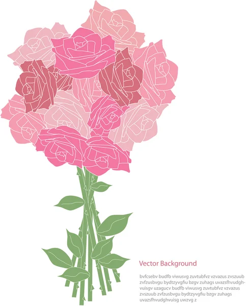 Conception de carte gratuite avec des fleurs roses et un endroit pour le texte — Image vectorielle