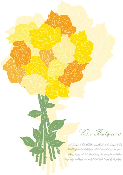 Présentation de la carte vectorielle avec des roses — Image vectorielle