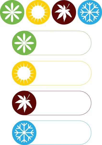 Ensemble d'icônes quatre saisons — Image vectorielle