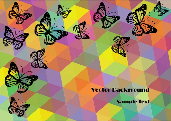 Abstraktní vektorové pozadí s motýly — Stockový vektor