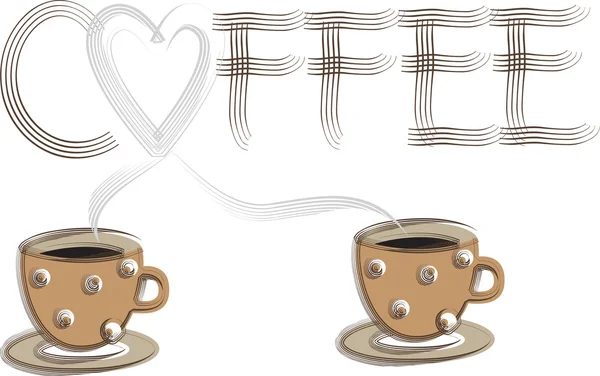 Liefde koffie concept — Stockvector