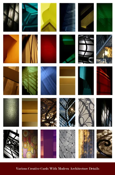 Conjunto de tarjetas con detalles de arquitectura — Foto de Stock