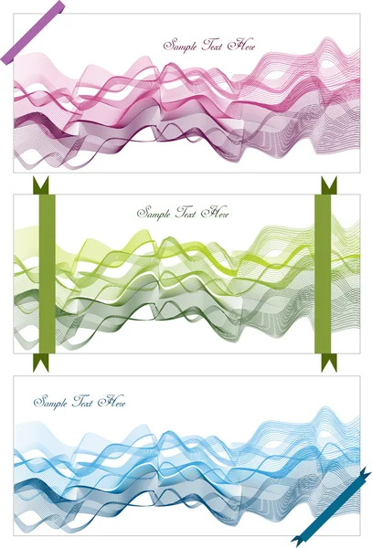 Set of vector layouts with waves — Stock Vector