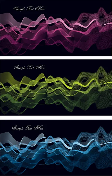 Set of vector layouts with waves — Stock Vector