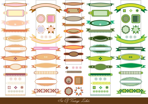 Set van vintage vectoretiketten — Stockvector