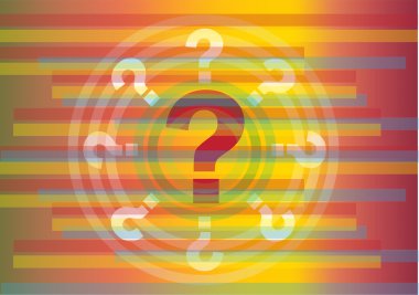 soru işareti, renkli çizimi