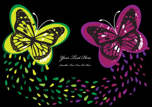 与色彩艳丽的蝴蝶抽象矢量背景 — 图库矢量图片