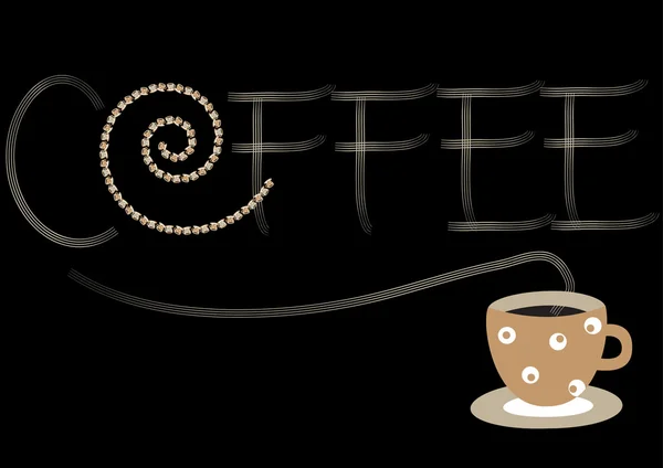 Tasse à café et fumée, illustration vectorielle — Image vectorielle