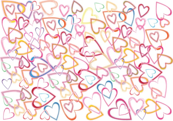 Coeurs romantiques fond — Image vectorielle