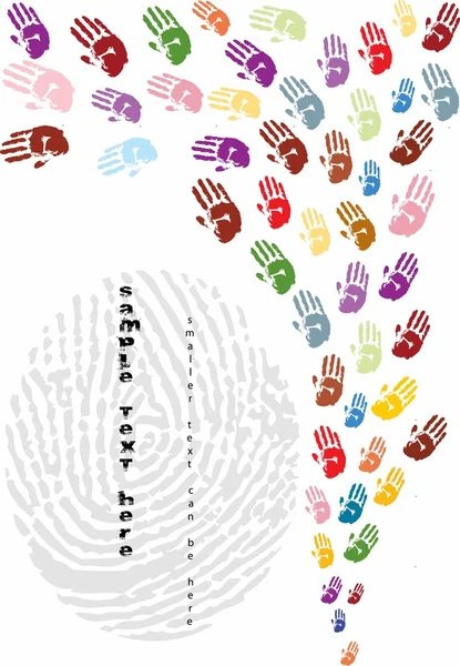 Empreintes de mains colorées — Image vectorielle