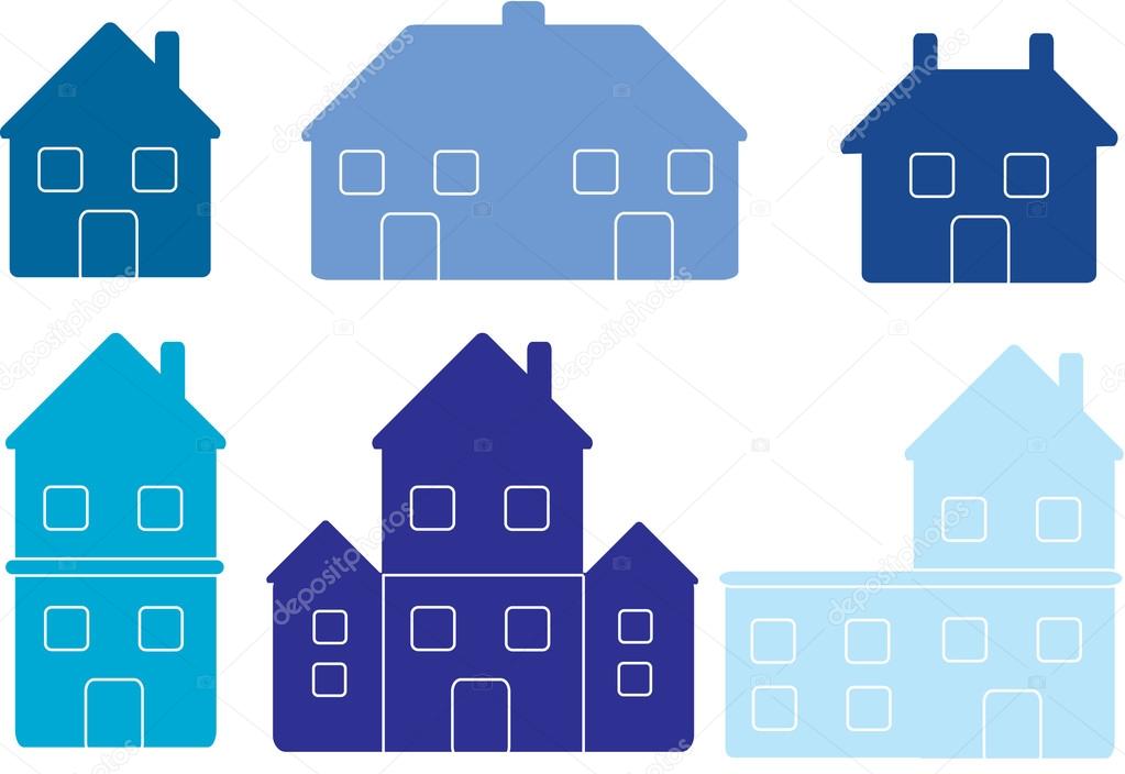color vector concept with various buildings