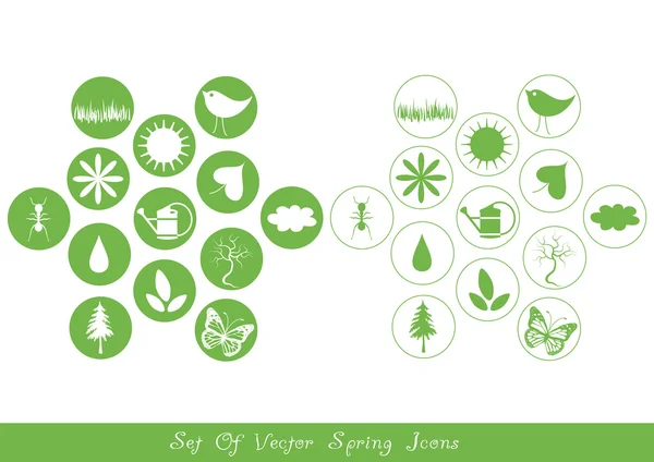 Set of vector spring symbols — Stock Vector