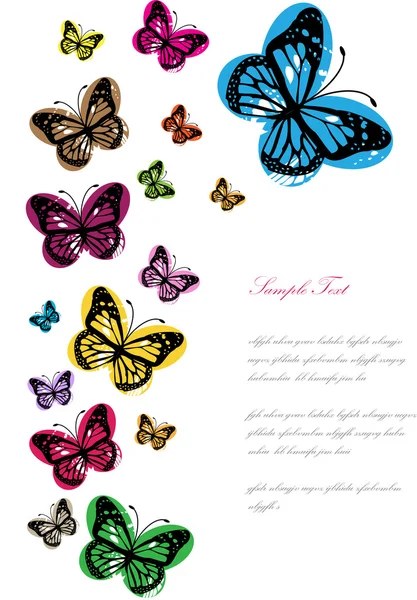 Romántico vector fondo con mariposas — Vector de stock