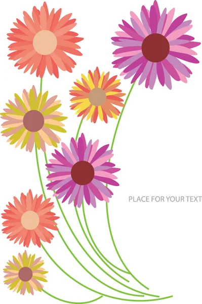 Design de quadro vetorial com flores e lugar para texto — Vetor de Stock