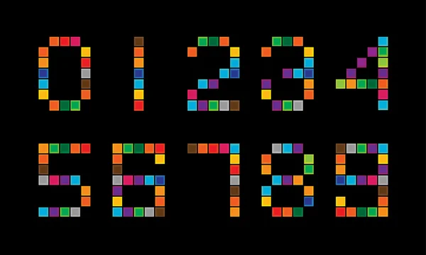 Design abstract vetor cu numere digitale colorate — Vector de stoc