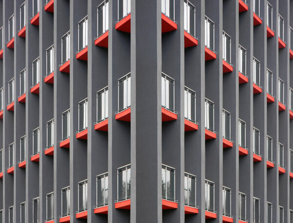 Color detail photography of modern architecture, public building