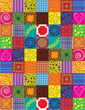 komik renkli patchwork kavramı