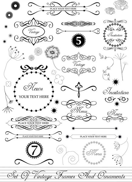 Set of calligraphic vintage elements — Stock Vector