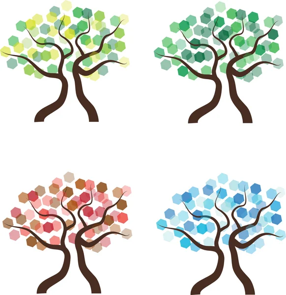Four seasons tree — Stock Vector
