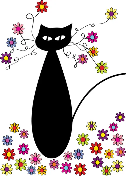 Αστείες διάνυσμα γάτα στο στυλ του καρτούν — Διανυσματικό Αρχείο