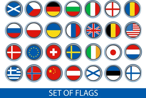 Set of vector flags — Stock Vector