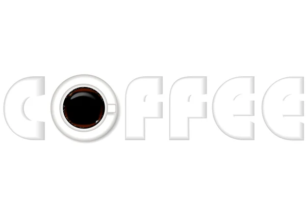 Conceito vetor com xícara de café e lugar para texto isolado em branco —  Vetores de Stock