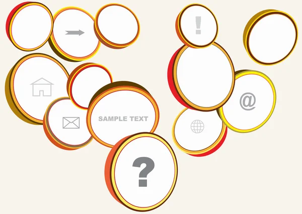 Concepto moderno de comunicación vectorial con marcos redondos — Archivo Imágenes Vectoriales