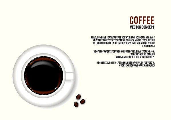Moderní design s šálek kávy a textem — Stockový vektor