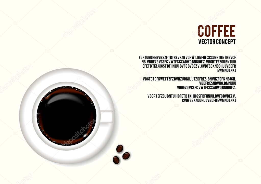 modern design with coffee cup and text