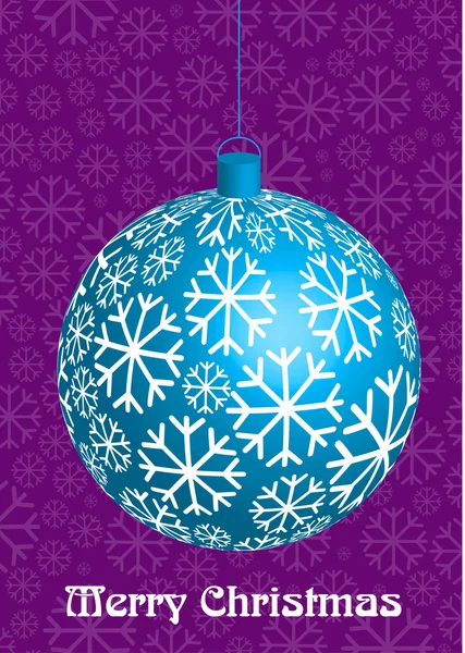 Diseño de tarjetas de Navidad vectorial con bola tridimensional — Vector de stock