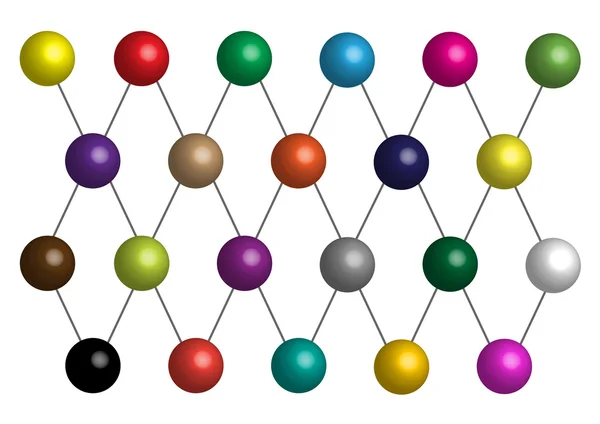 Vector illustration with dimensional molecule model — Stock Vector