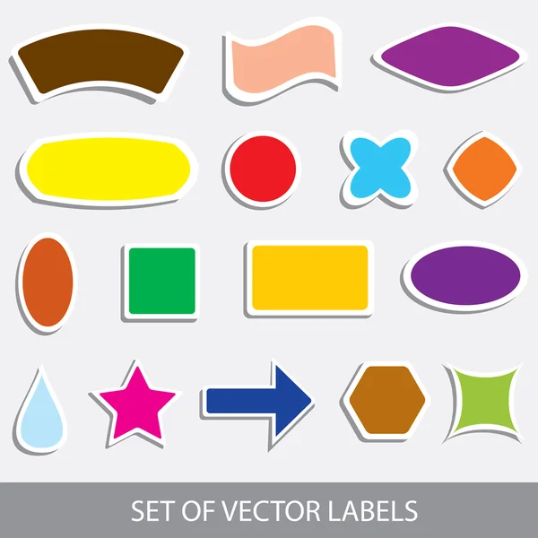 Set of editable colorful labels or buttons isolated on white background — Stock Vector