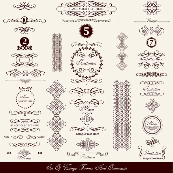 Conjunto de elementos decorativos vintage — Vector de stock