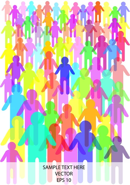 Color vector concept with crowd of people — Stock Vector