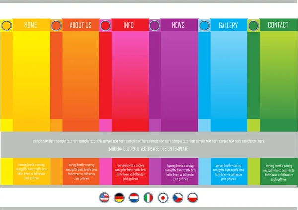 Σύγχρονο χρώμα σχεδιασμός ιστοσελίδων — Διανυσματικό Αρχείο